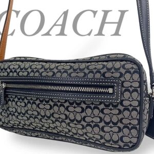 COACH Mini Signature Shoulder Handbag Black/Grey